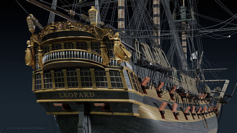 ArtStation - HMS Leopard - Galleon / Pirate Ship 3D Model | Resources ...