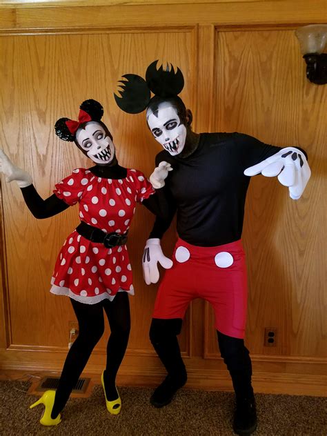 Scary Mickey and Minnie Mouse DIY Couple Costume