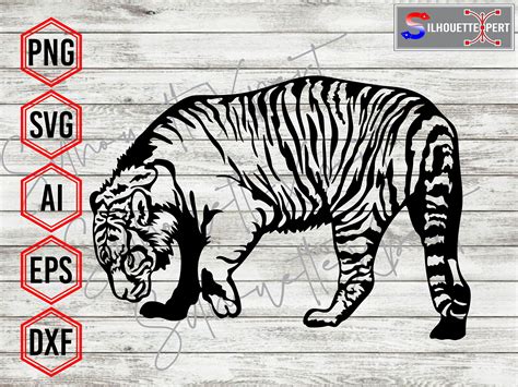 Tiger Svg Tiger Silhouette Tiger Vector Cricut CNC - Etsy