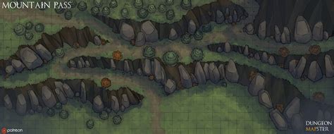 Mountain Pass - An Outdoor Battlemap : dndmaps