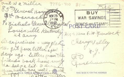 Lost Family Treasures : Military Monday ~ Postcard From Pvt Walter Miller