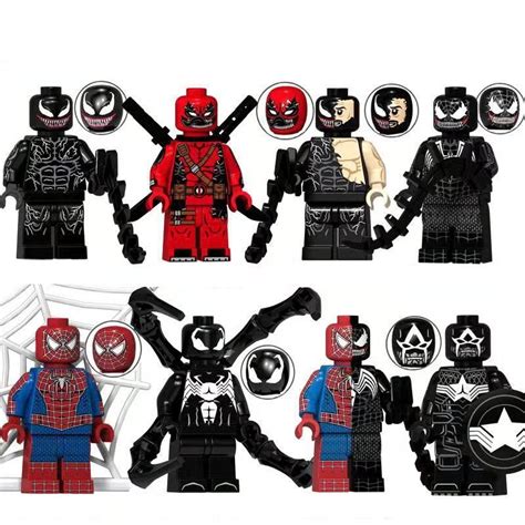 Venom Spider-Man Venom Deadpool Minifigures Compatible Lego Toy Venom ...