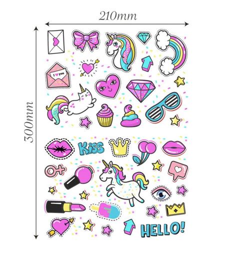 Unicorn stickers girls kids laptop children Scrapbook diary album decals nursery