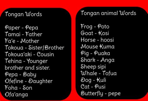 Amato : Tongan Words