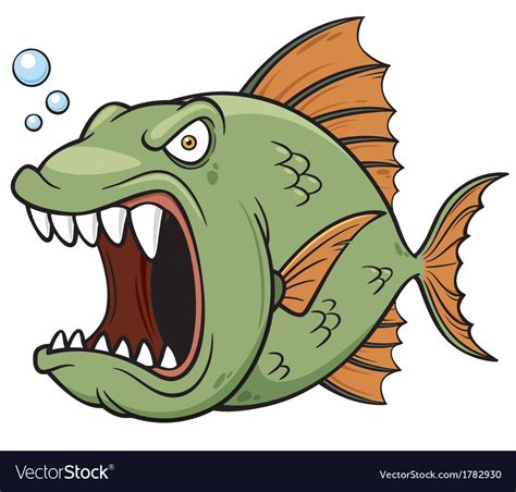 Angry fish Royalty Free Vector Image - VectorStock