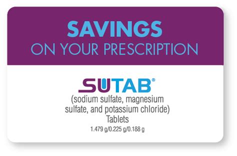 SUTAB® (sodium sulfate, magnesium sulfate, and potassium chloride) Tablets 1.479 g/0.225 g /0.188 g