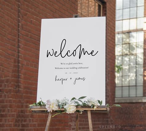 Modern Simple Wedding Welcome Sign Minimal Wedding Welcome | Etsy