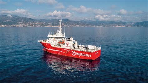 On board the EMERGENCY ship Life Support, the Ecospray system for microplastics removal. - Ecospray