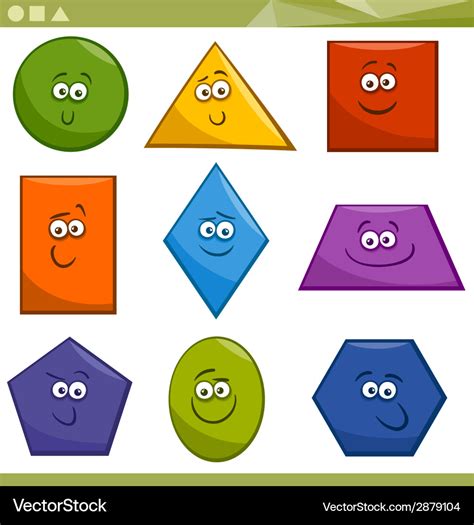 Cartoon basic geometric shapes Royalty Free Vector Image