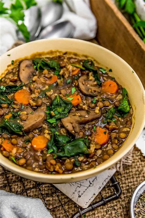 French Lentil Rice Mushroom Stew - Monkey and Me Kitchen Adventures