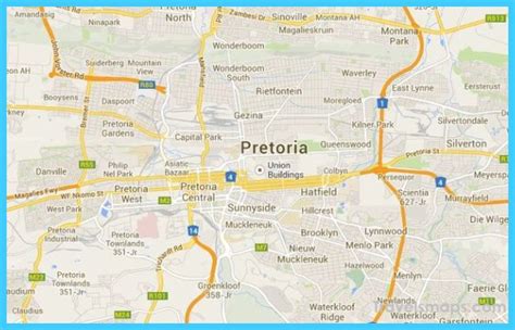 Map of Pretoria - TravelsMaps.Com