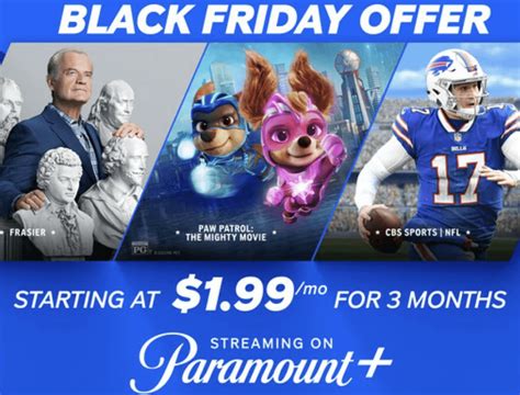 Black Friday/Cyber Monday 2023 Paramount Plus Deal: only $1.99 per month!