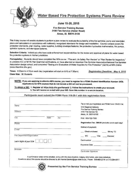 Fema Training Course Registration Form printable pdf download