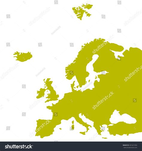 Illustrated Vector Map Europe Stock Vector (Royalty Free) 401621950 ...