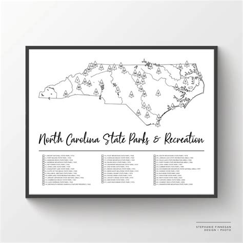 NC State Parks Map Printable Map Coloring Parks Map North Carolina Parks NC State Parks Print ...