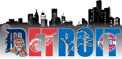 City of Detroit Decal With Teams and Skyline | Etsy