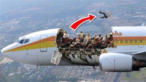 an airplane with people on it flying in the air