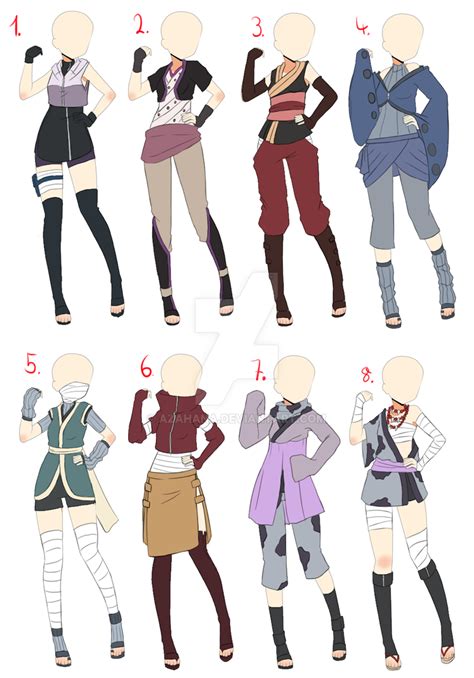 [Closed]Naruto Outfit adopt batch 1 by AzaHana on DeviantArt