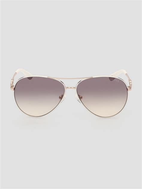 Square G Link Metal Aviator Sunglasses | GUESS