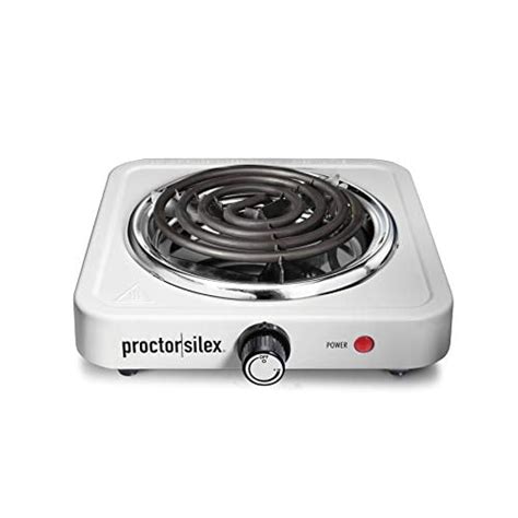 Proctor Silex Electric Single Burner Cooktop, Compact and Portable, Adjustable Temperature Hot ...