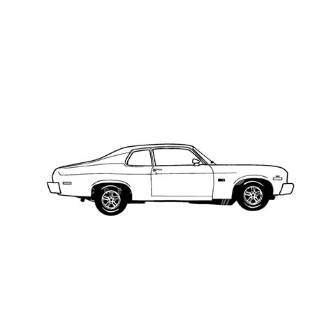 1970's Chevy Nova Classic Car Vehicle Line Drawing SVG Digital File Download - Etsy