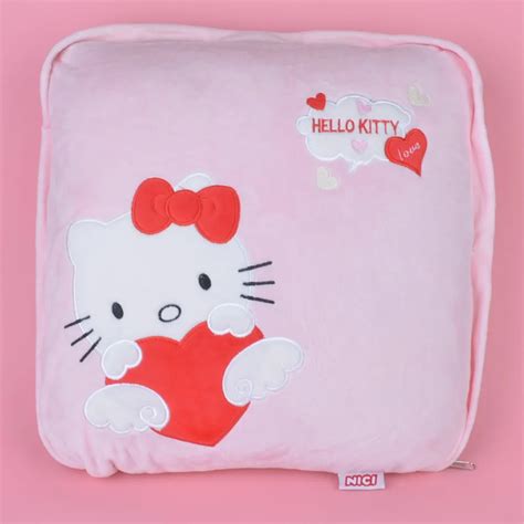 2 in 1 Multi function Pink Kitty Plush Cushion, Kids Child Plush Blanket Pillow Gift Free ...