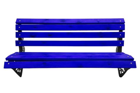 Premium Photo | Wooden park bench dark blue