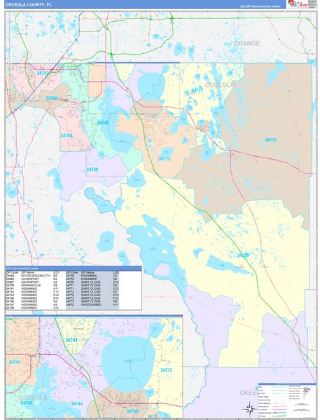 Wall Maps of Osceola County Florida - marketmaps.com