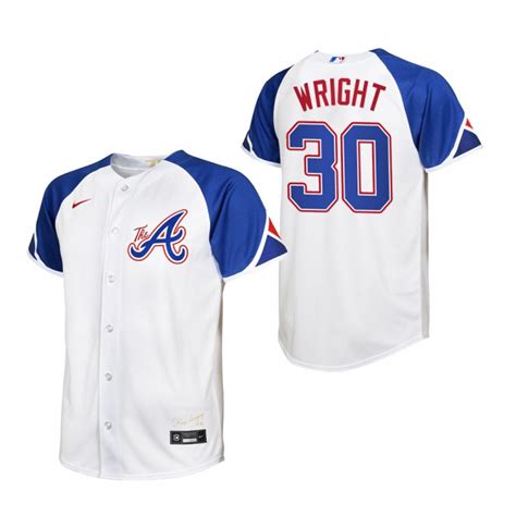 Kyle Wright Youth Braves White 2023 City Connect Replica Jersey