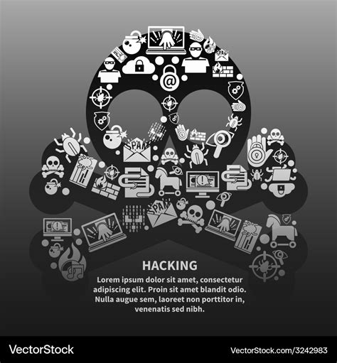 Hacker skull poster Royalty Free Vector Image - VectorStock