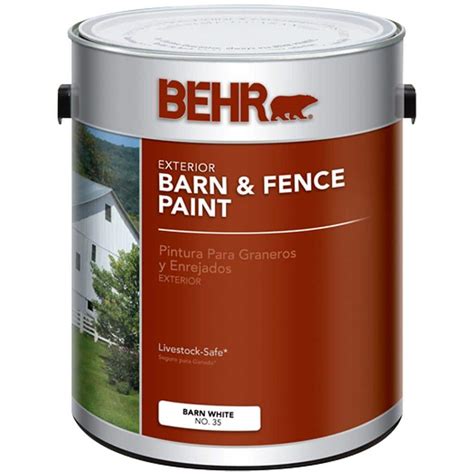 BEHR 1-gal. white Exterior Barn and Fence Paint-03501 - The Home Depot