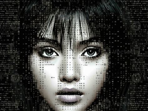 an image of a womans face on a computer screen generative ai 34759001 ...