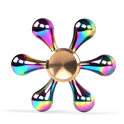 2017 New Water drop Spinner Hand Finger Rainbow Figet Spiner Metal ...