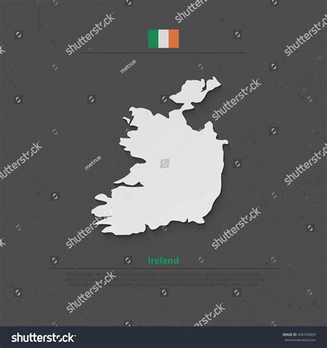 Republic Ireland Isolated Map Official Flag: เวกเตอร์สต็อก (ปลอดค่า ...