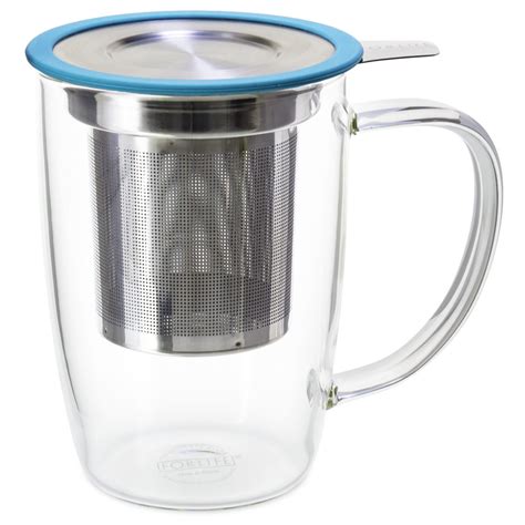 New Leaf Glass Tall Tea Mug with Infuser – 16oz. – Shen Zen Tea