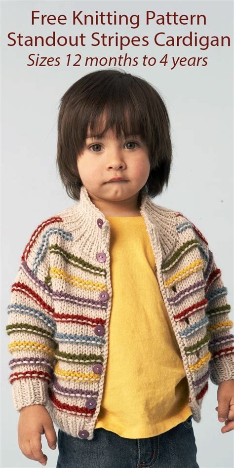 Free Knitting Pattern for Standout Stripes Cardigan for Babies and Children | Modelos de ...