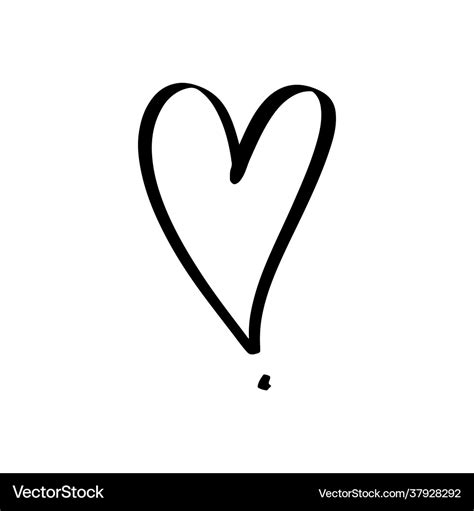 Hand drawn heart love symbol expressive shape Vector Image