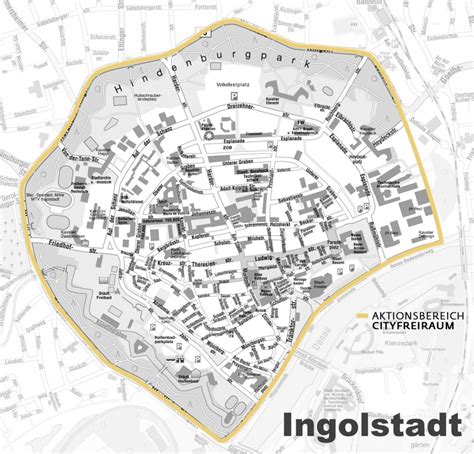 Ingolstadt city center map - Ontheworldmap.com