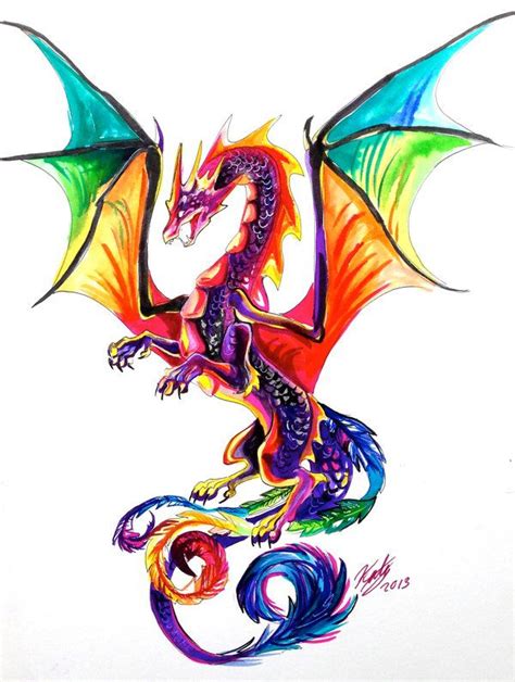 Colorful Dragon Design Tattoo | Dragon art, Dragon artwork, Watercolor ...