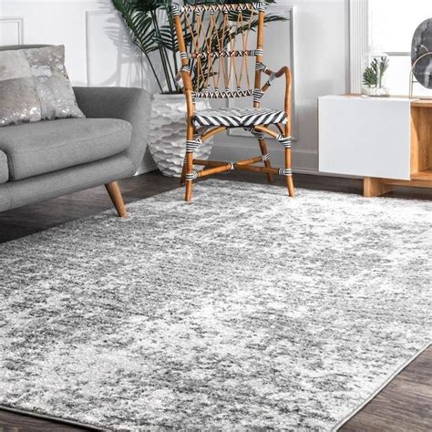 nuLOOM Deedra 8 x 10 Gray Indoor Distressed/Overdyed Area Rug in the ...