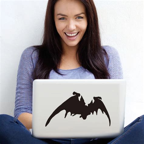 A Flying Bat Cool Design Computer Sticker Removable Vinyl Adhesive Wall Laptop Stickers ...