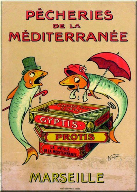 AFFICHE ANCIENNE PUBLICITE - Sardines Gyptis France Vintage Ads Food ...