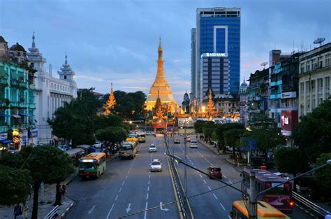 Twilight in Yangon, Myanmar