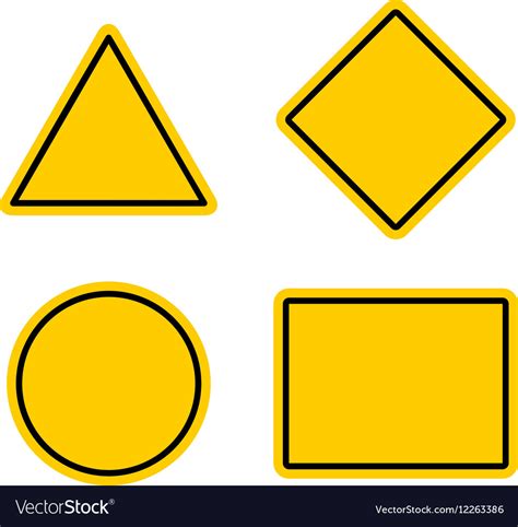 Empty warning sign templates set Royalty Free Vector Image