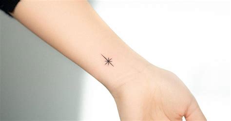 Minimalist north star tattoo on the wrist