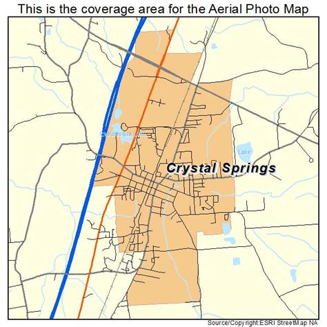 Aerial Photography Map of Crystal Springs, MS Mississippi