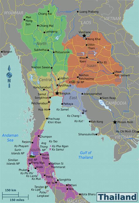 Thailand regions map - Thailand – Travel guide at Wikivoyage | Thailand ...