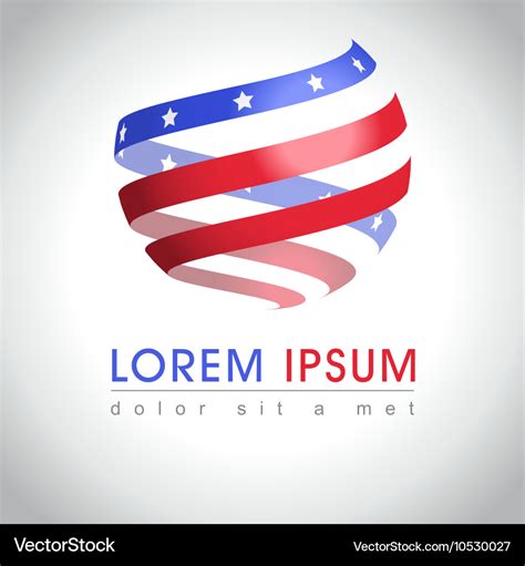 American flag logo Royalty Free Vector Image - VectorStock