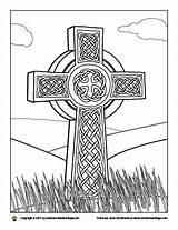 Celtic Cross Coloring Page Printable Sketch sketch template