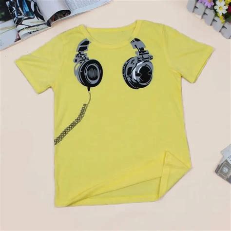 New 2017 children t shirts, Headphone Design T shirt Boys Kids Short ...